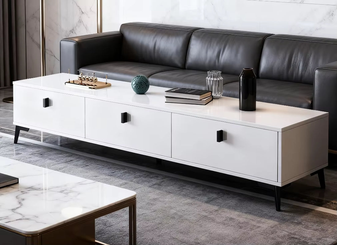 Modern Extendable Wooden Panel TV Cabinet for Small Apartment Living Room Home Office Bedroom Hotel Use