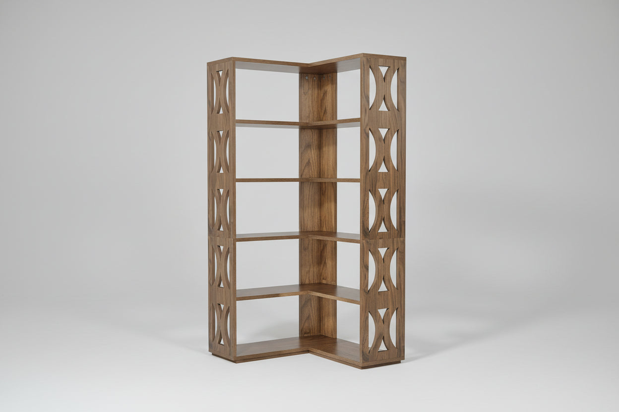 Tribesigns Modern 5-Tier Wood Panel Bookshelf Corner Cabinet for Bedroom or Living Room