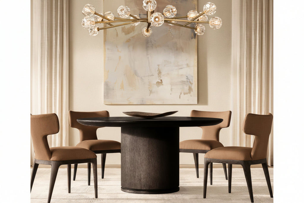 Solid Handcrafted Wood Indoor Furniture Hot-Selling Style Luxury round Dining Table