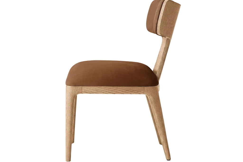 New Style Indoor Furniture Solid Wood Frame Leather Seat Surface Dining Side Chair