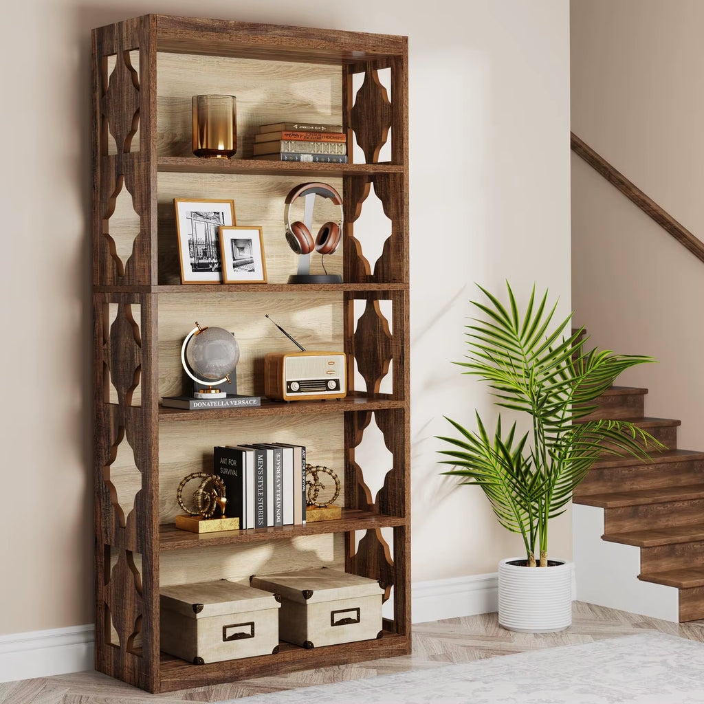 Tribesigns 6-Tier Bookcase, 70-Inch Tall Freestanding Bookshelf with Storage Shelves, Open Bookcase Wood Display Shelving Unit