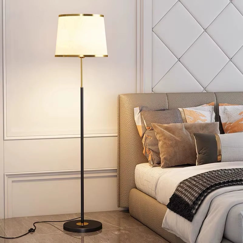 Modern Contemporary LED Floor Lamp with E27 Base Iron Body Black/White Shade for Home & Hotel Use