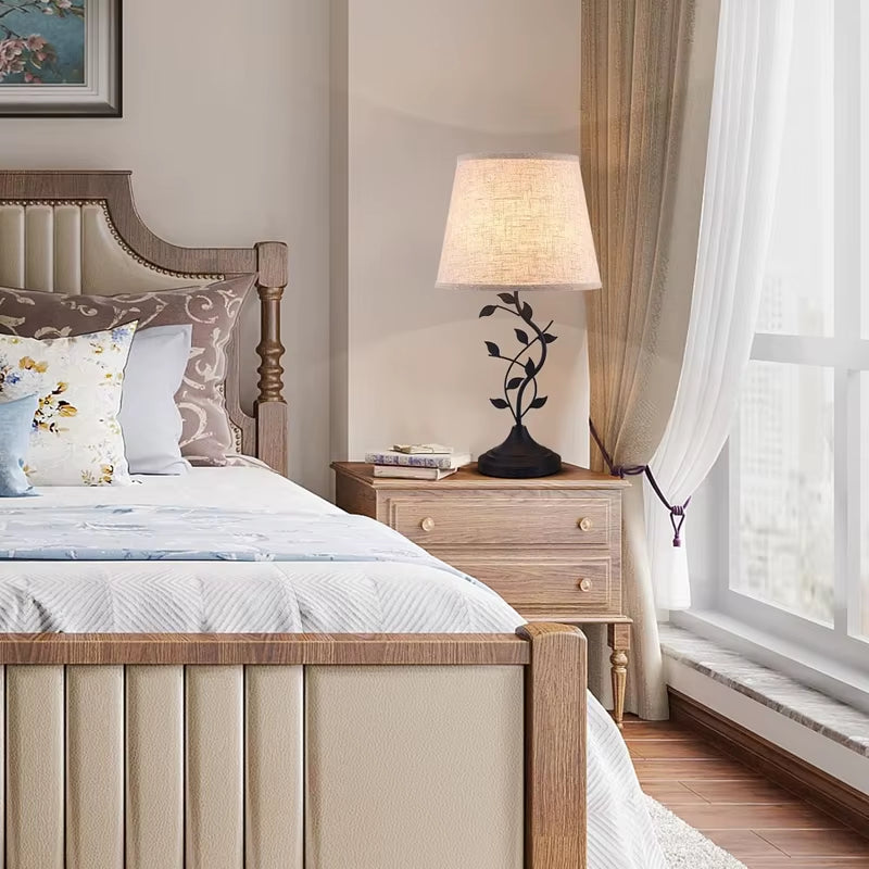 Modern Retro Traditional USB-A USB-C Desk Bedside Table Lamp High-Sensitivity Touch Control Reading Comfortable Living Room