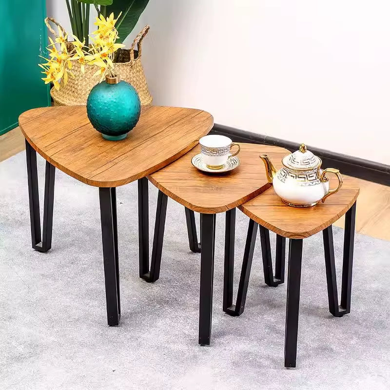 Modern Wooden Triangular Coffee Table Foldable Adjustable Design for Small Living Room Sofa Urban Home