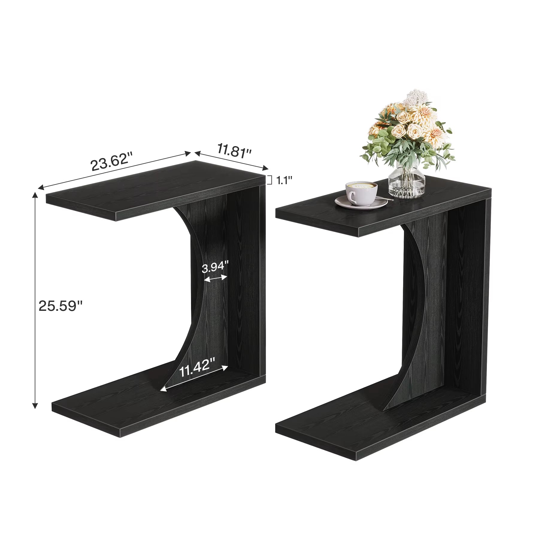 Wholesale High Quality Outdoor Furniture Living Room End Table Patio Garden All Weather Teak C Shaped Side Table