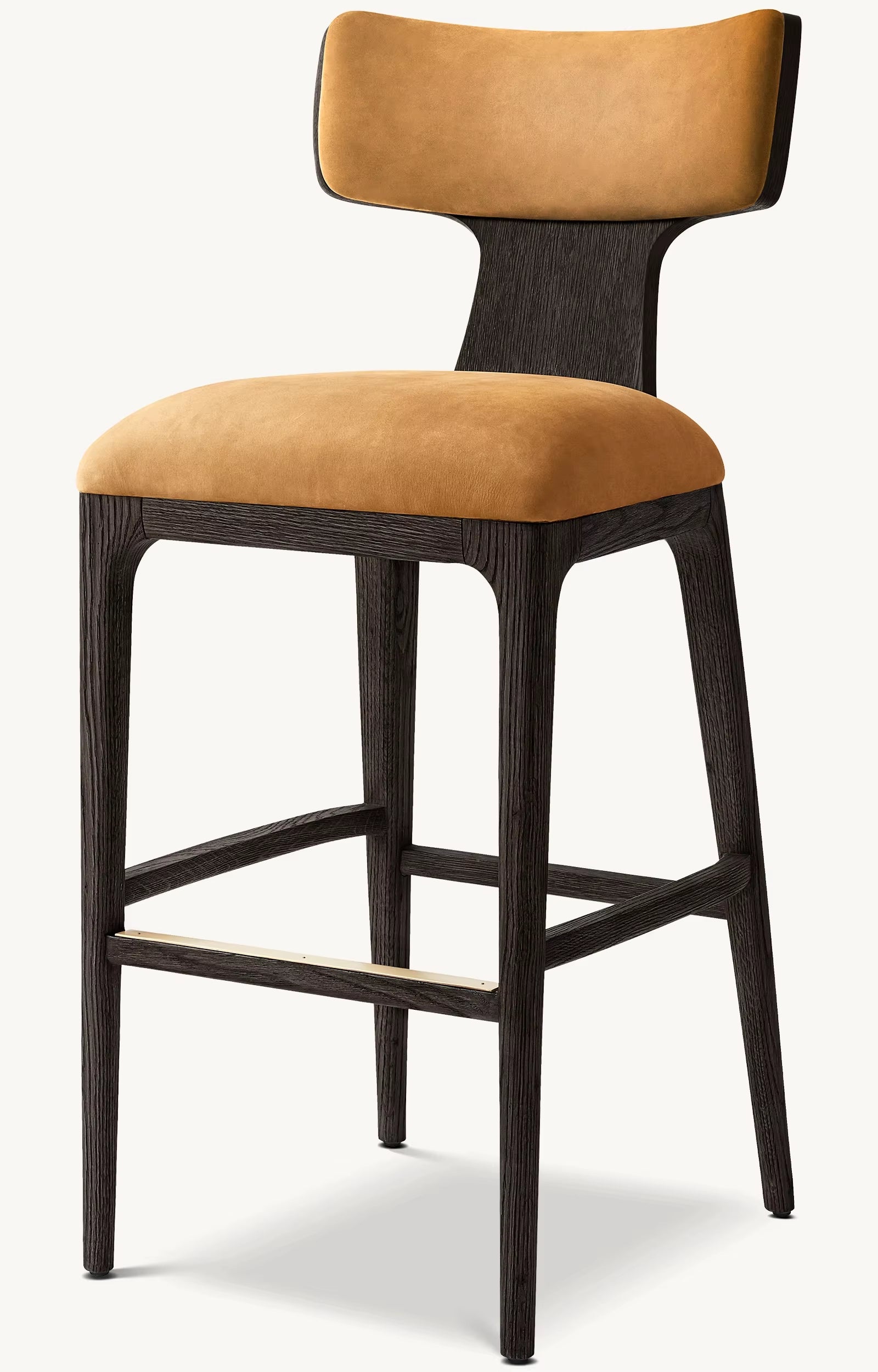 Modern Design Interior Bar Chair Furniture Oak Leather Bar Chair Classic Comfort Counter Stool Backrest