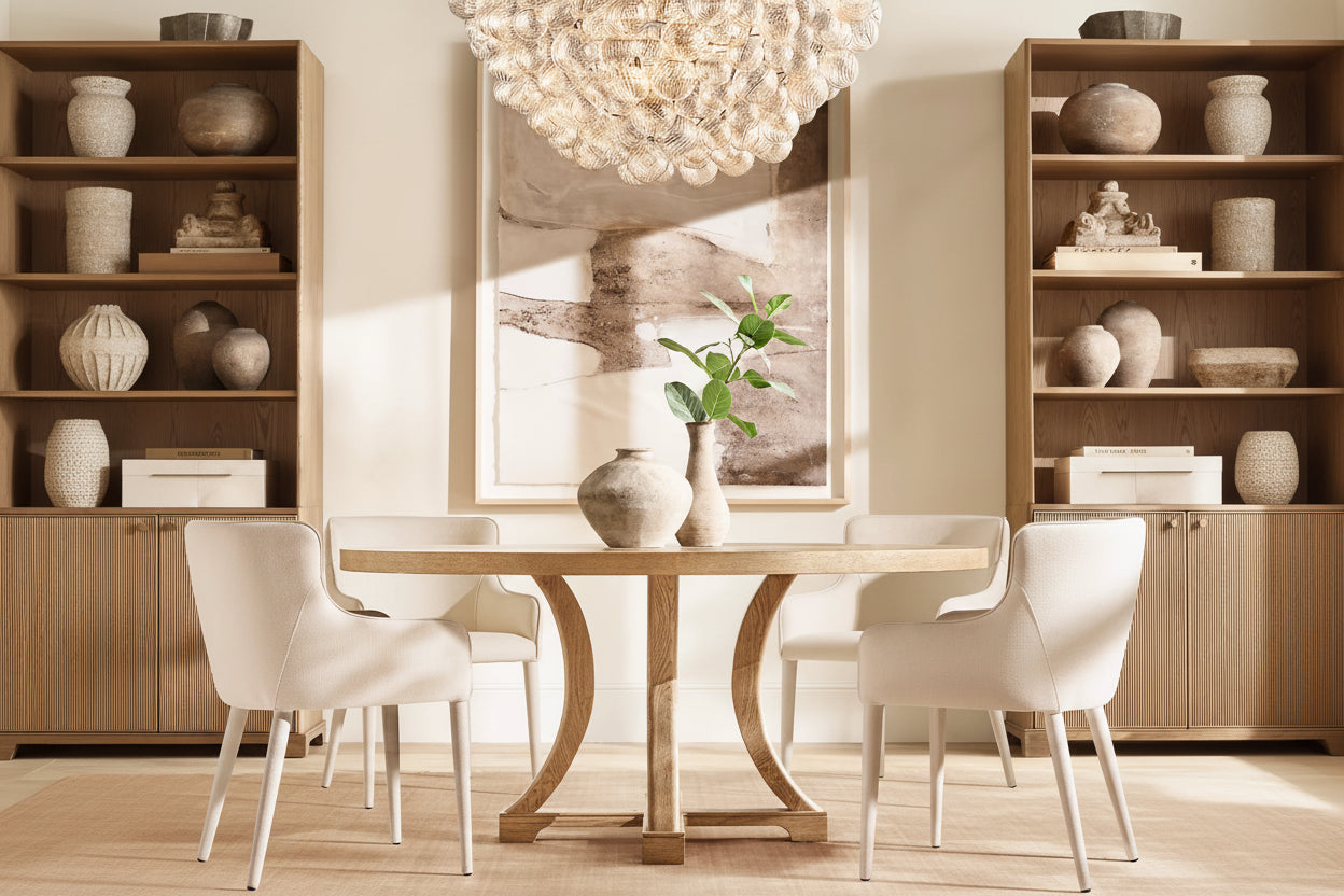 Modern House Custom Indoor Furniture Solid Wood with Oak Veneers Dining Room round Table