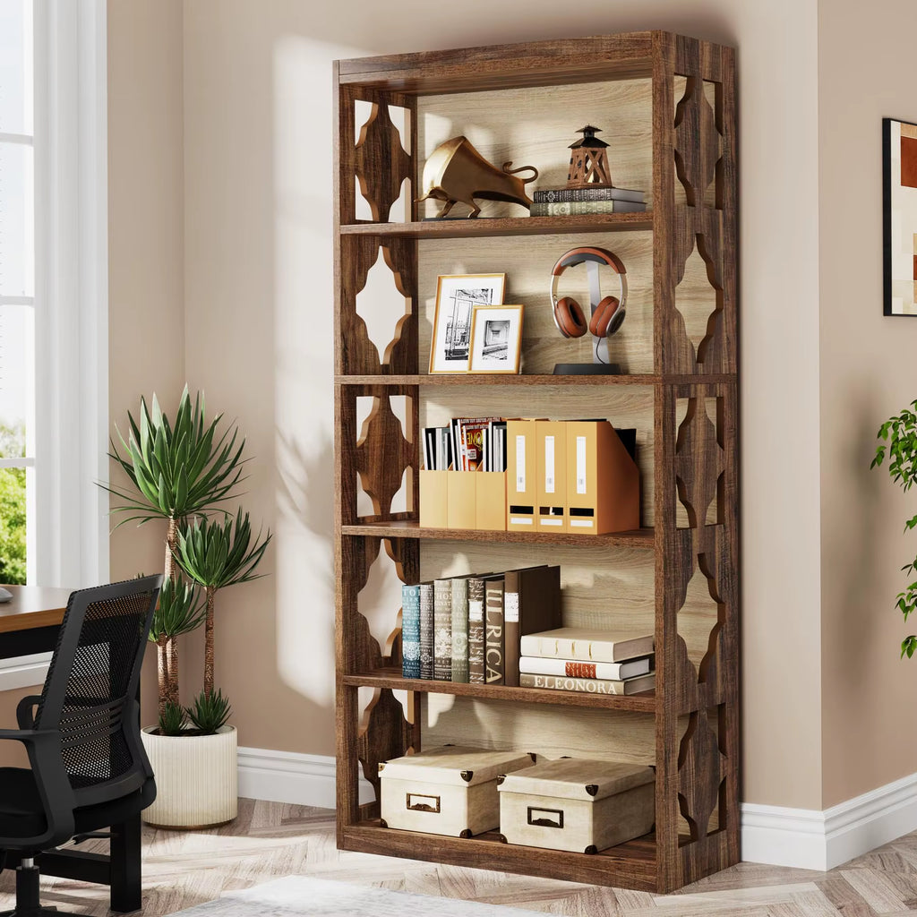 Tribesigns Tall Bookshelf 6 Tier, Freestanding Bookshelf with Storage Shelves, Open Bookcase Wood Display Shelving Unit
