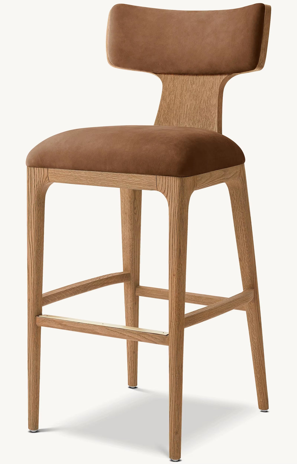 Modern Design Interior Bar Chair Furniture Oak Leather Bar Chair Classic Comfort Counter Stool Backrest
