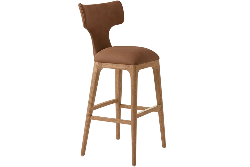 Luxury Modern Style Dining Room Furniture Wooden Frame Backrest Restaurant Bar Stool Hotel Leisure Counter Stool