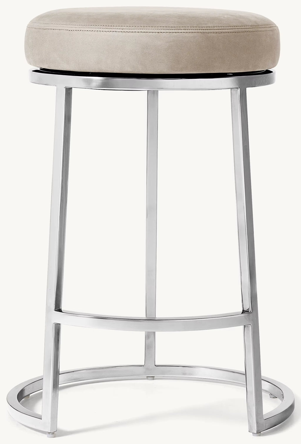 Bar Stool High Chair with round Pad Kitchen Stool with Footstool Swivel Leather Bar & Counter Stool