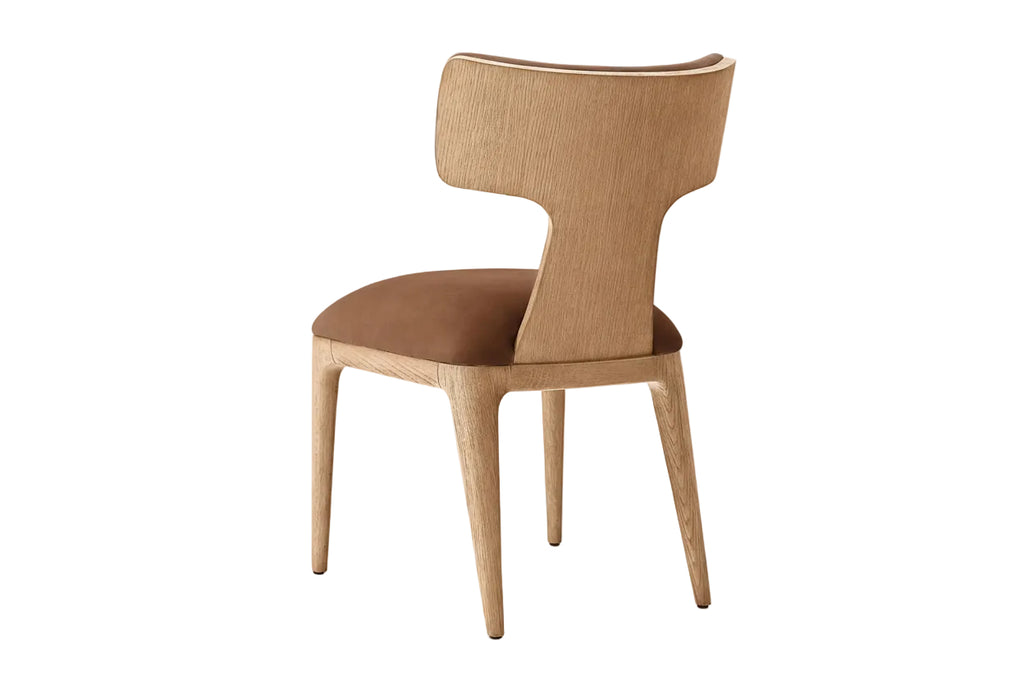 New Style Indoor Furniture Solid Wood Frame Leather Seat Surface Dining Side Chair