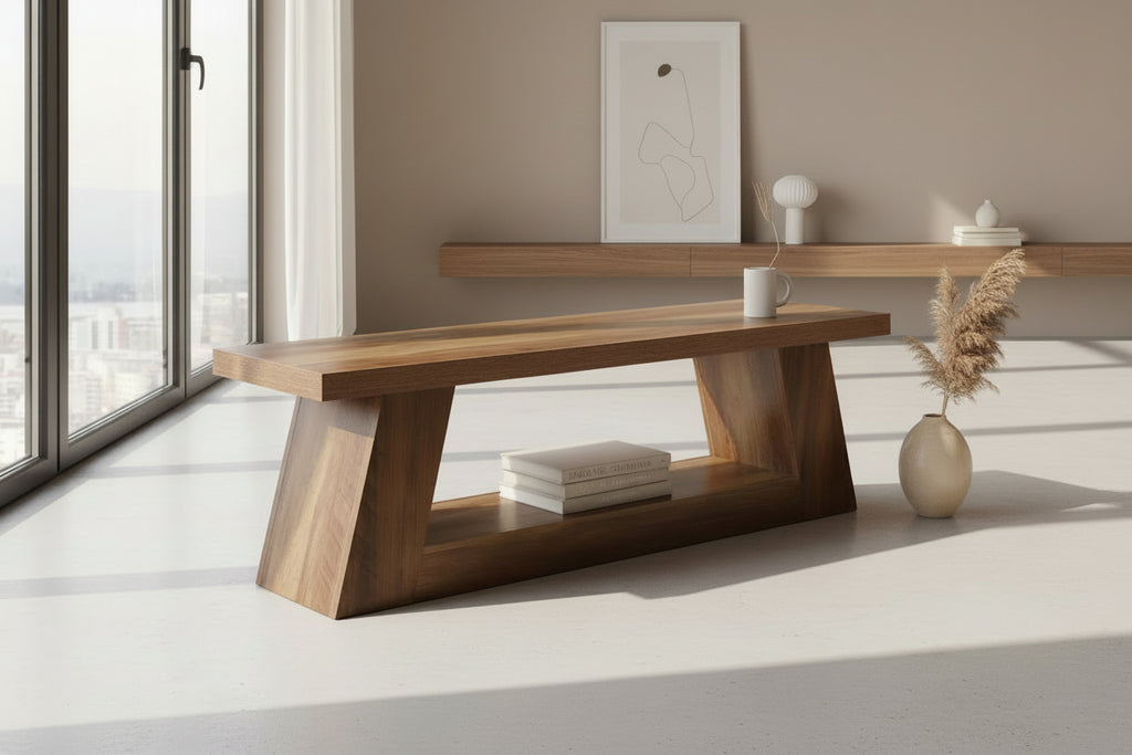 Modern Wood Ottoman Bench for Bedroom for Living Room Home Use Soft Fabric Bed End Stool Bench