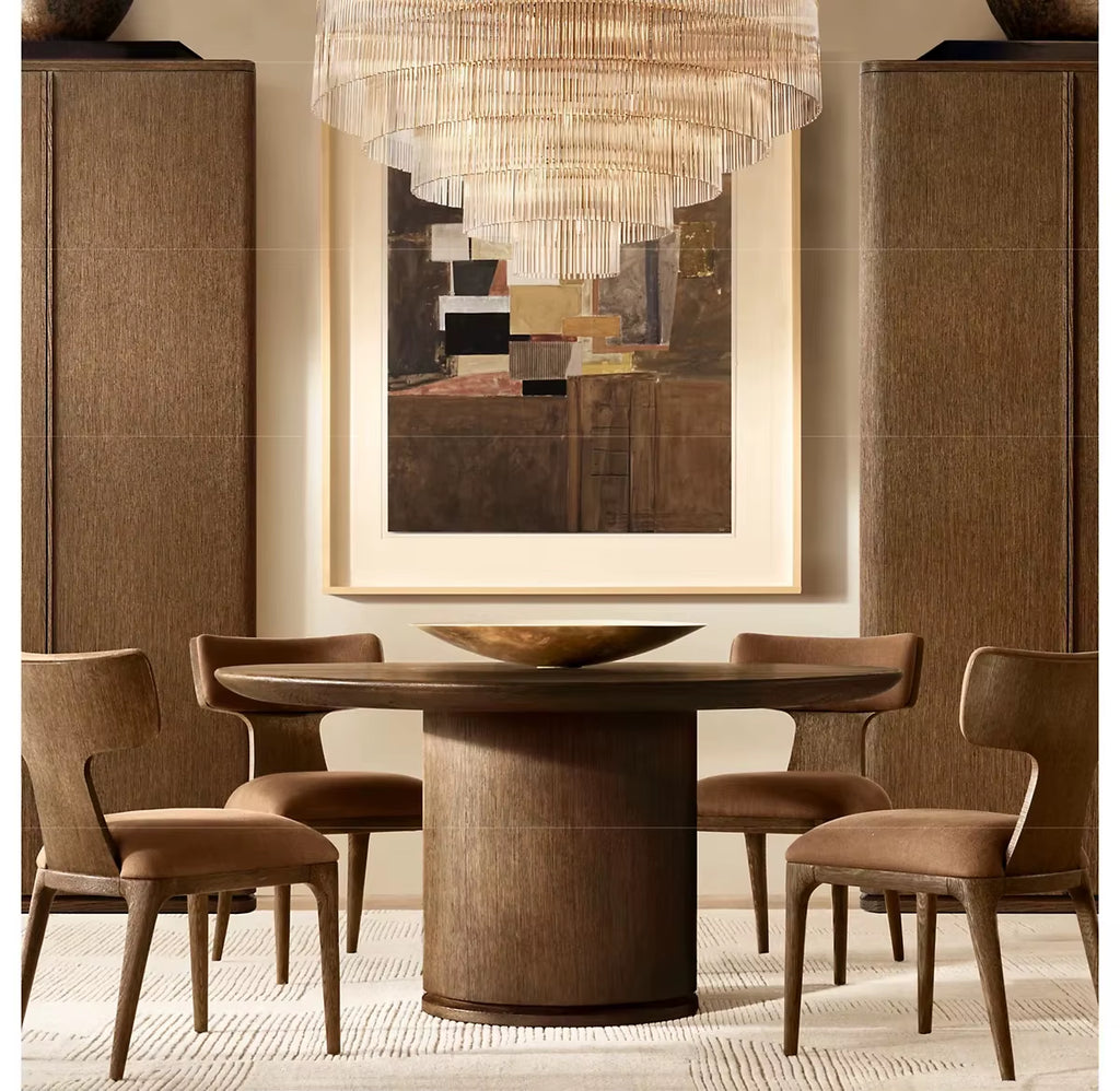 New Style Indoor Furniture Solid Wood Frame Fabric Seat Surface Dining Side Chair