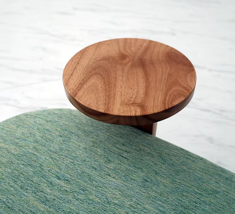 Nordic Design Modern Luxury Upholstered Green Single Sofa Relaxing Leisure Living Room Accent Chair with Side Table