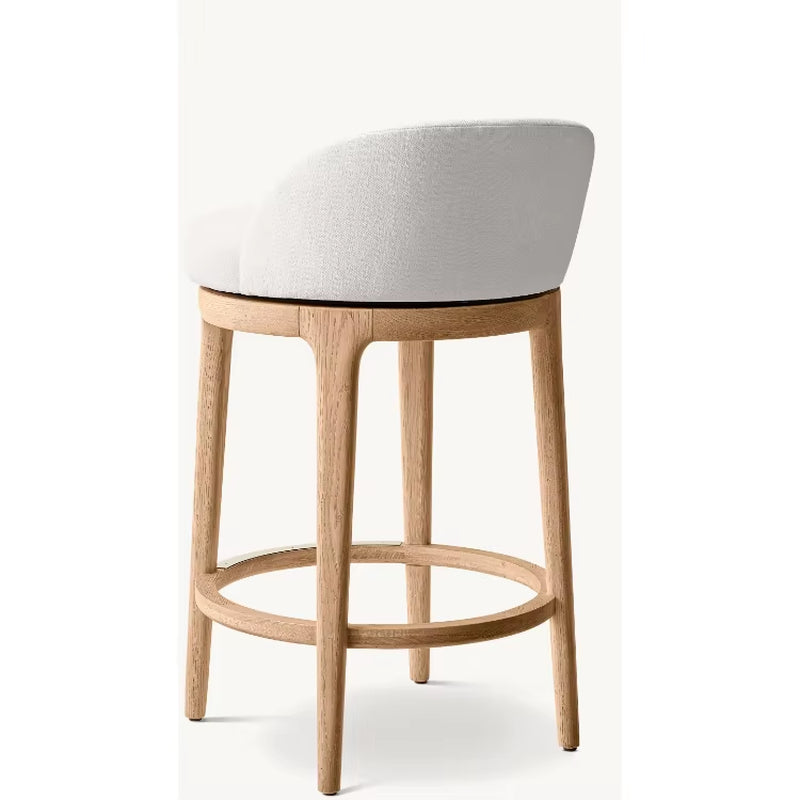 Simple Design Kitchen Furniture Rotating Fabric Bar Stool Low Back Swivel Fabric Bar & Counter Stool