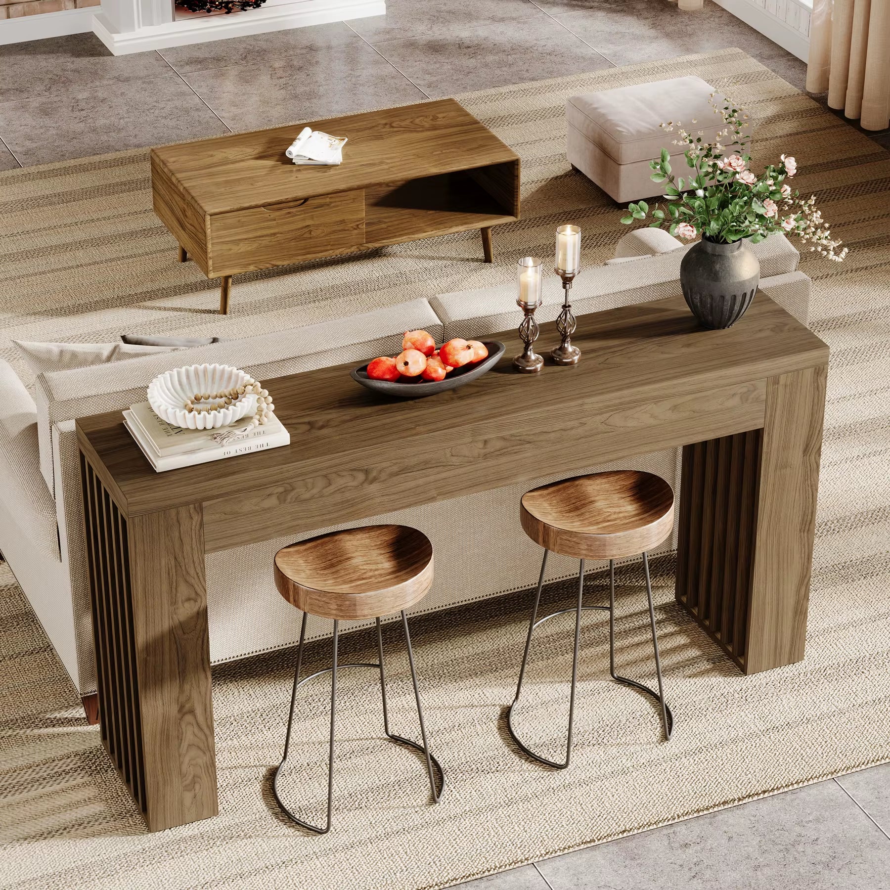 Living Room Tables Modern Furniture Minimalism Design High End Wooden Console for Entryway