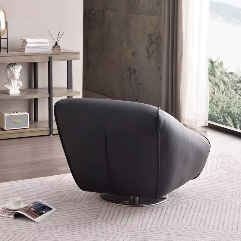 Modern Luxury Black Lounge Accent Chairs Living Room Furniture 360 Degree Rotation Leisure Chair Relax Single Arm Chair