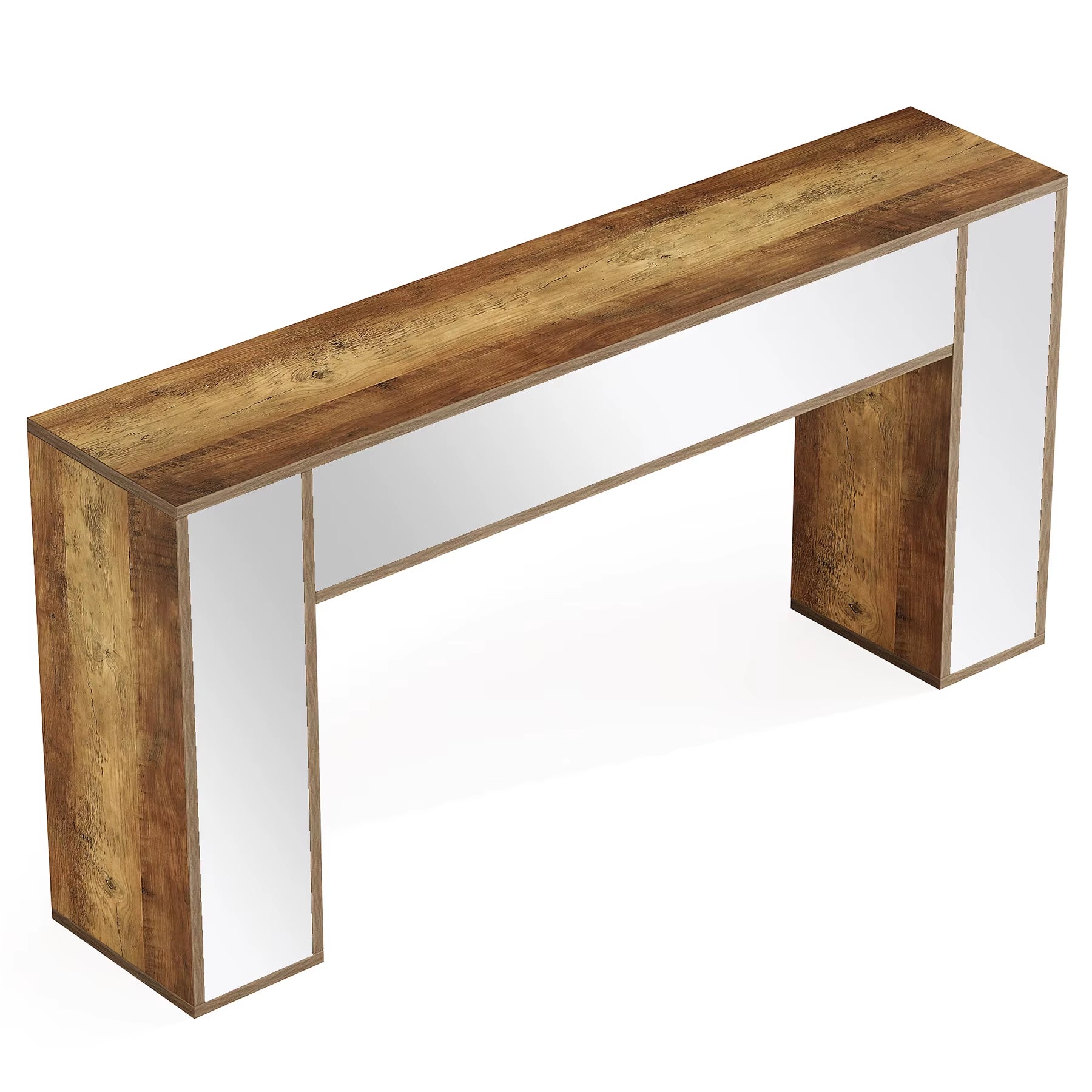 Modern Entryway Console Table with Mirrored Finish and Storage Features for Villa Hotel Living Room Bedroom Farmhouse
