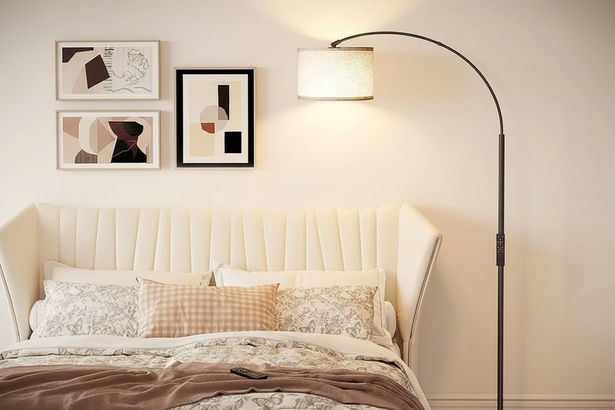 LED Luxury Lamp for Bedroom & Living Room Instagram Style Creative Simplicity Floor Lamp with Bedside Fishing Table Feature