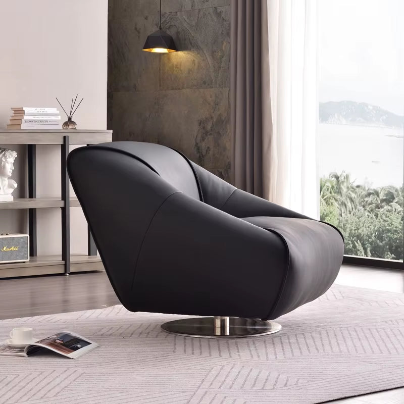 Modern Luxury Black Lounge Accent Chairs Living Room Furniture 360 Degree Rotation Leisure Chair Relax Single Arm Chair