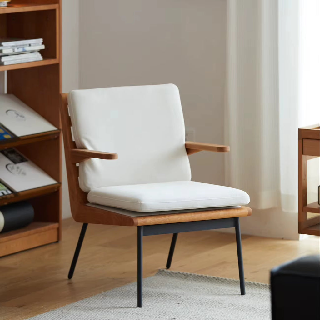 Half House Modern Lightweight Solid Wood Sofa Chair for Living Room Apartment & Hotel Use-Comfortable Luxury Leisure Furniture