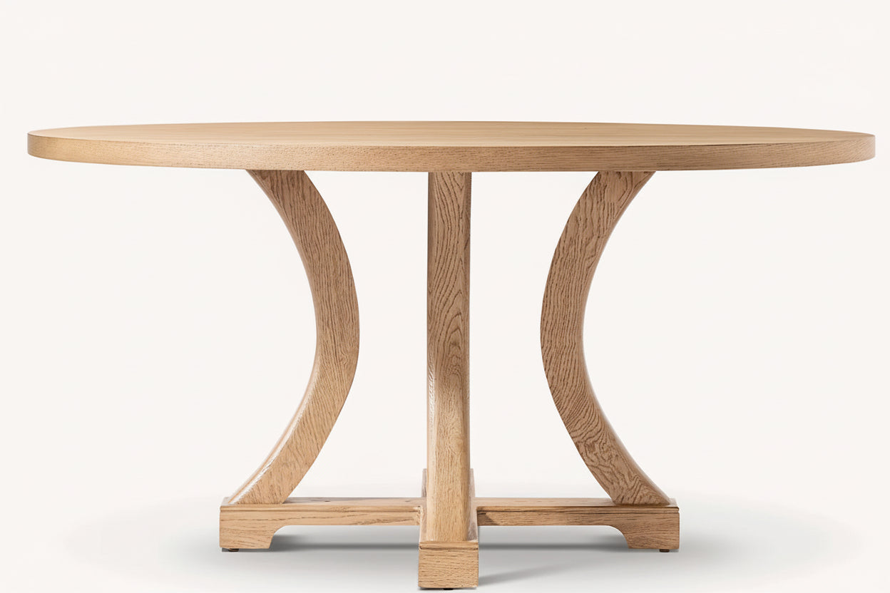 Modern House Custom Indoor Furniture Solid Wood with Oak Veneers Dining Room round Table