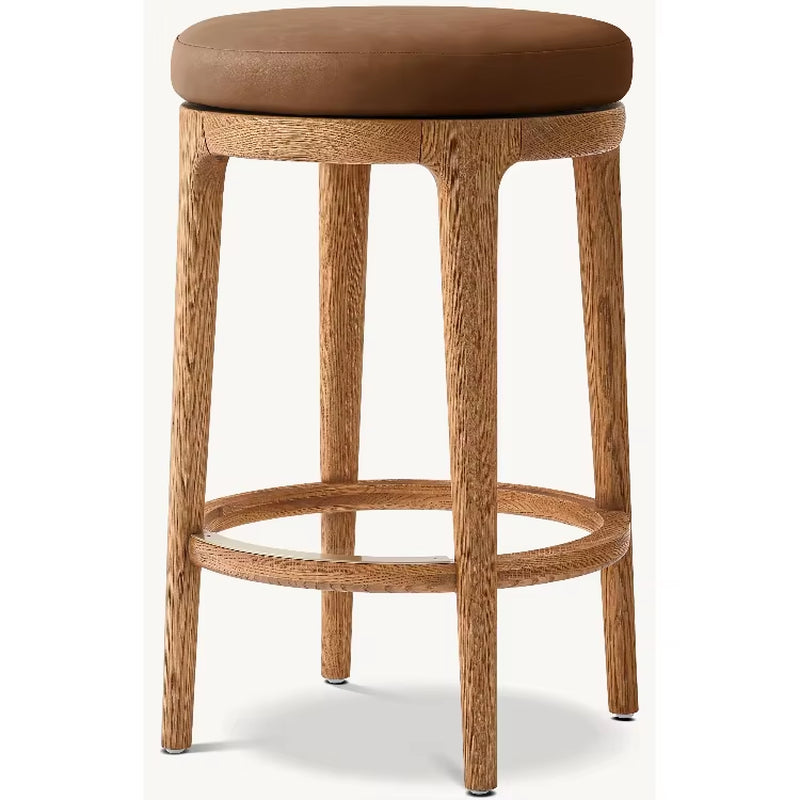 Simple Design Kitchen Furniture Rotating Bar Stool Dining Room Backless Swivel Leather Bar & Counter Stool