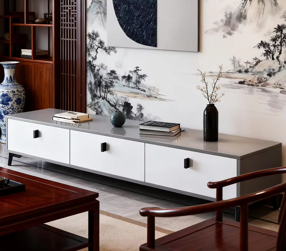 Modern Extendable Wooden Panel TV Cabinet for Small Apartment Living Room Home Office Bedroom Hotel Use