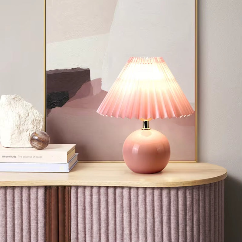 2024 New Nordic Design Modern LED Table Luxury Fabric Shade Ceramic for Hotel Bar Style Decorative Bedroom Living Room Glass AC