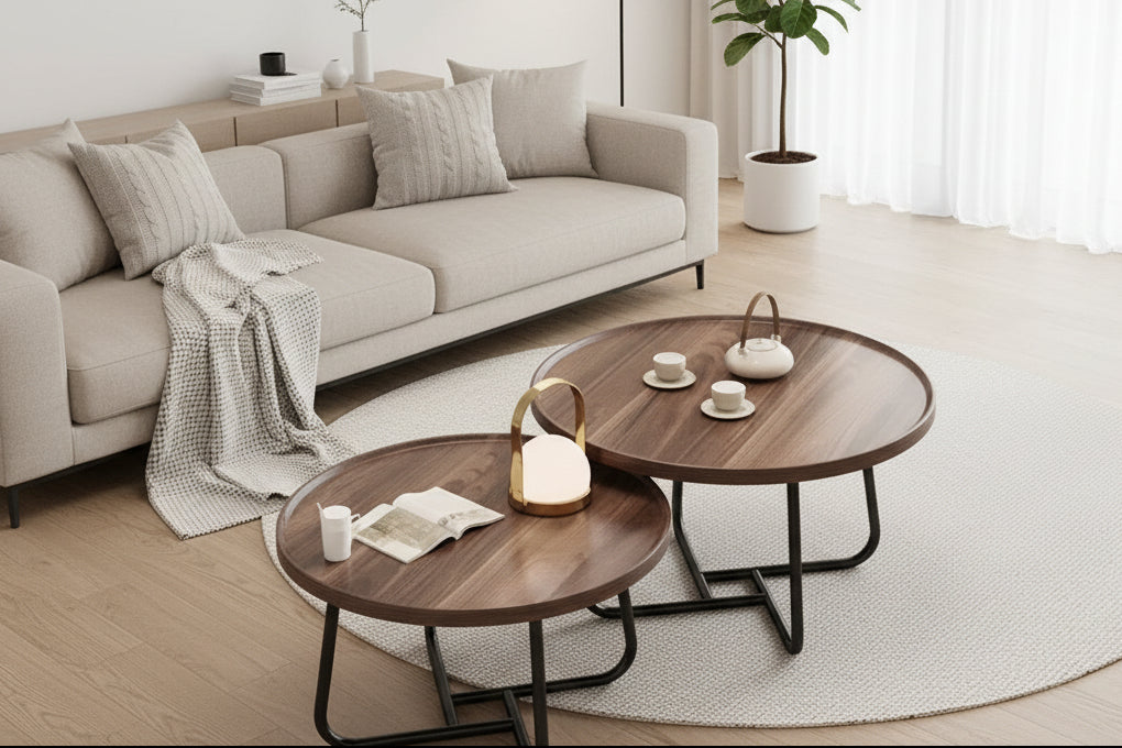 Modern Office Style Coffee Table Handmade Wooden Design for Small Space Apartments Living Rooms for Home Internet