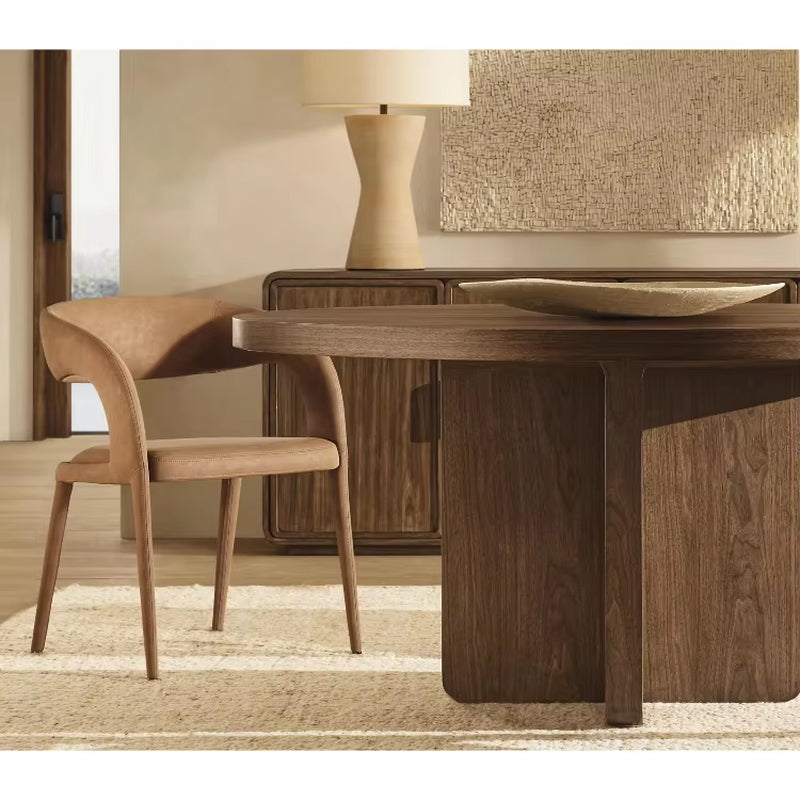 American Light Luxury Furniture Dining Chair Hotel Customizable Furniture Factory Direct Sales Leather Dining Chair