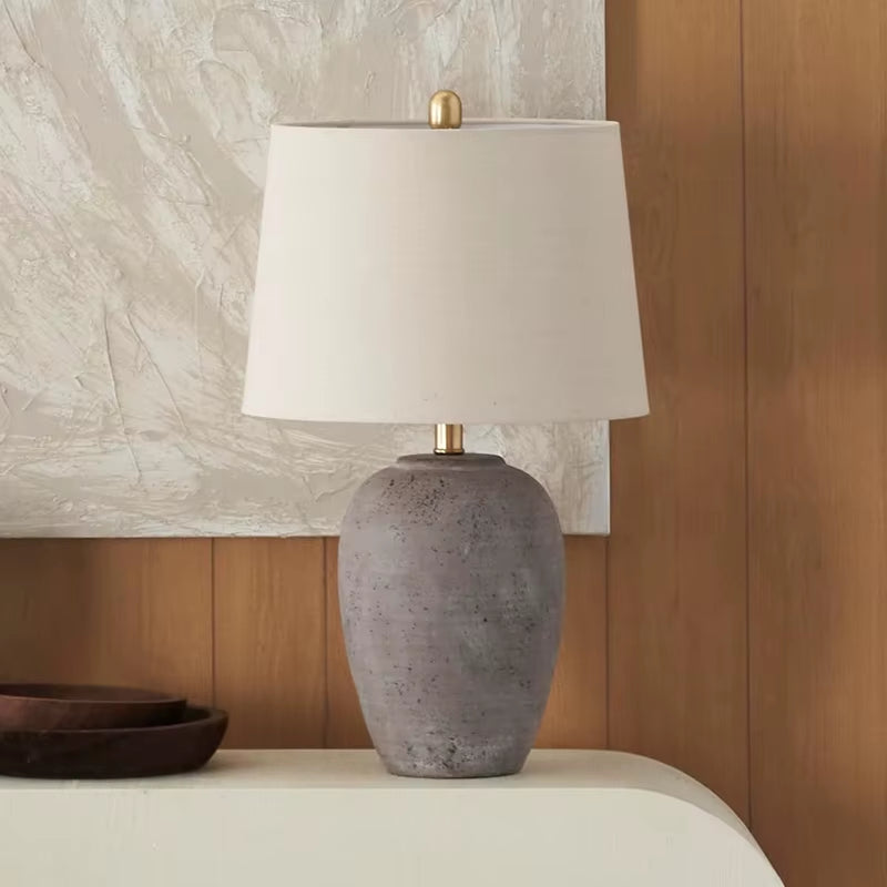 Modern Ceramic Table Lamp Beige Lampshade Simple Brown Gray for Bedrooms Living Rooms Dining Rooms Offices E26 Electric Power
