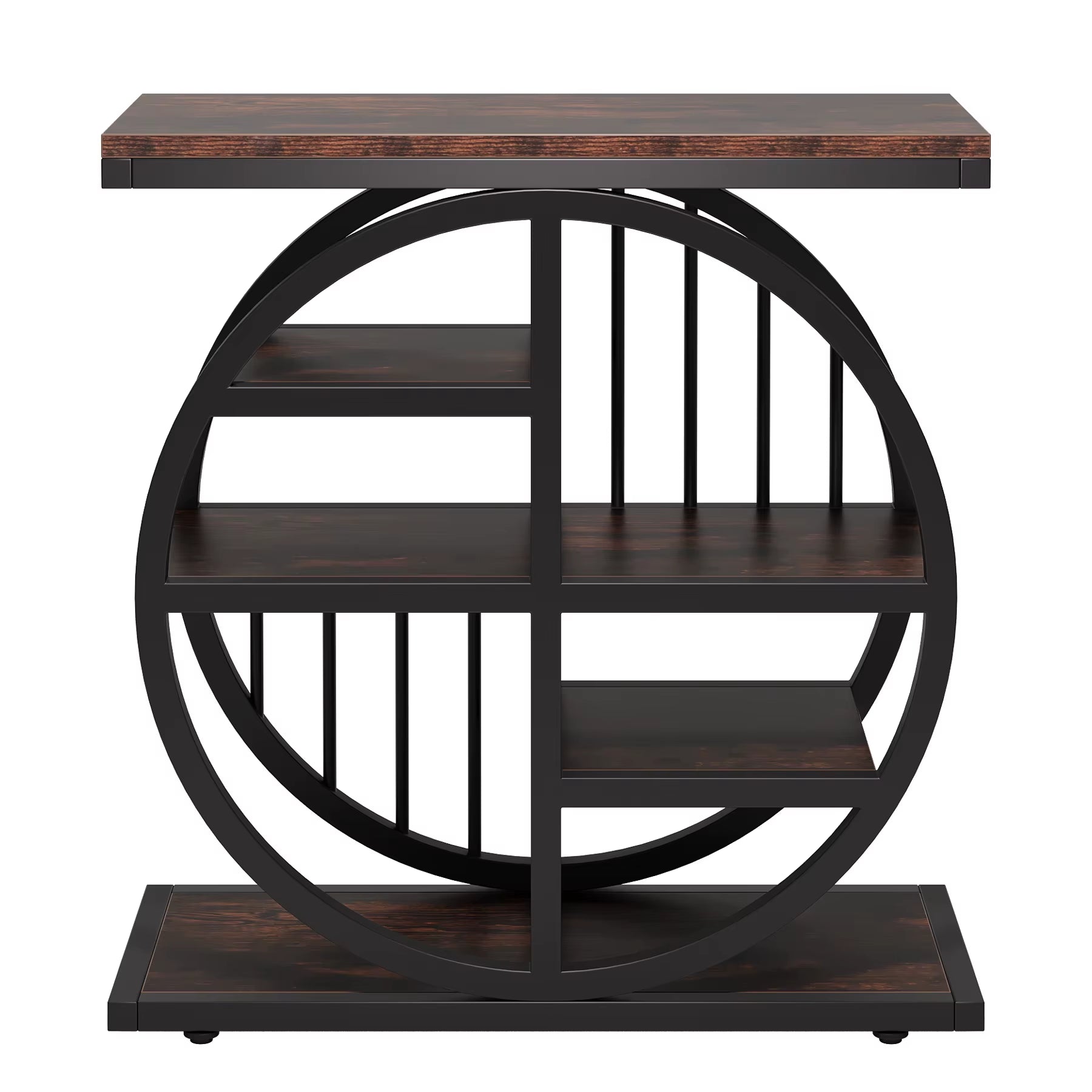 Tribesigns End Table for Living Room Wood Side Table with Black Metal Frames Industrial Nightstand Bedside Table