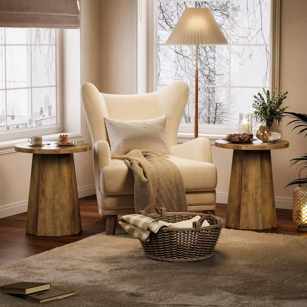 Factory Wholesale Hot Selling Modern Design Small round Wooden Side Table End Table for Home Perfect Living Room Furniture