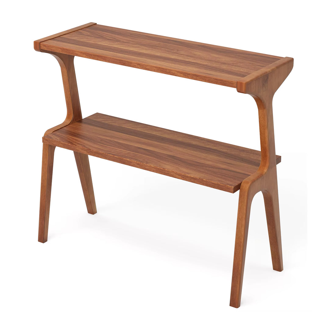 For Tribesigns Walnut Luxury Side Table Metal End Table Shaped for Couch Sofa Bed Desktop C Table for Living Room & Bedroom