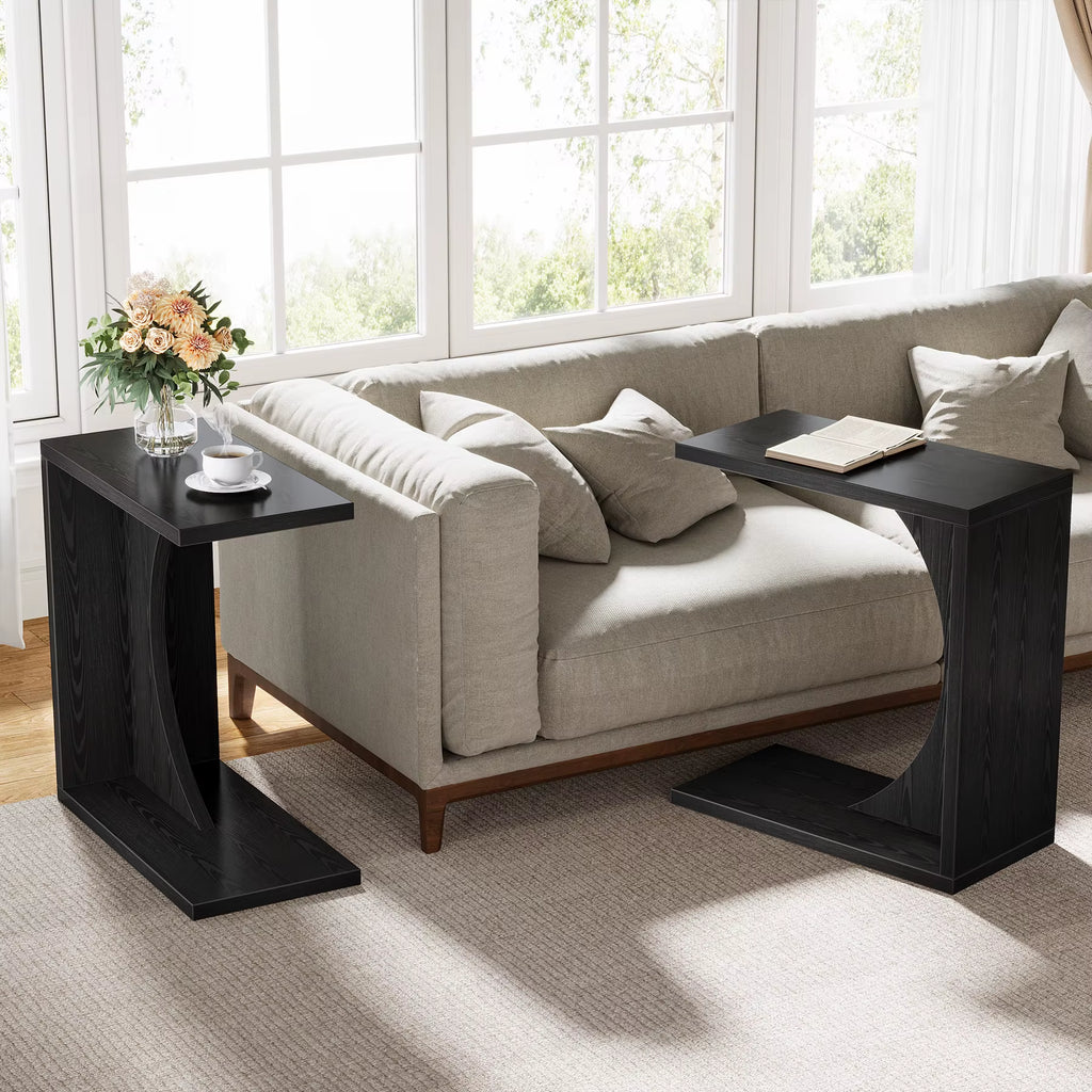 Wholesale High Quality Outdoor Furniture Living Room End Table Patio Garden All Weather Teak C Shaped Side Table