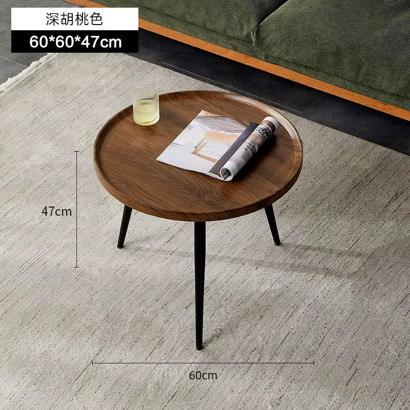 Small Modern Oval Mango Wood Coffee Table Light Luxury Simple Personality Home Furniture for Living Room for Tea & Coffee