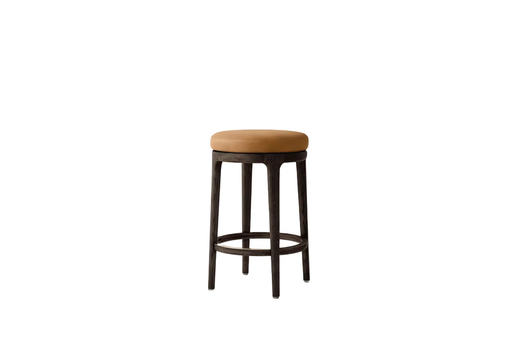 Simple Design Kitchen Furniture Rotating Bar Stool Dining Room Backless Swivel Leather Bar & Counter Stool