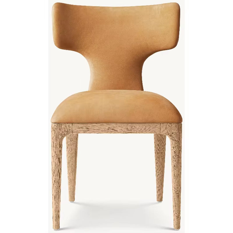 Classic Upholstery Leather Dining Side Chair Restaurant Dining Chair Hotel Villa Customizable Furniture Factory Direct Sales