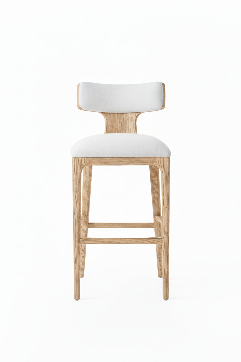 Modern Minimalist Indoor Furniture Solid Wood Frame Living Room Fabric Bar/Counter Stool