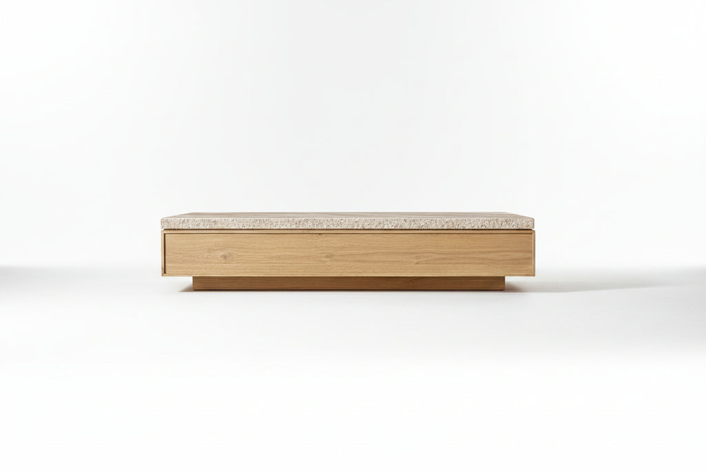 Wholesale Nordic Modern Wooden Indoor Decor Furniture Living Room Travertine Slab Rectangular Coffee Table