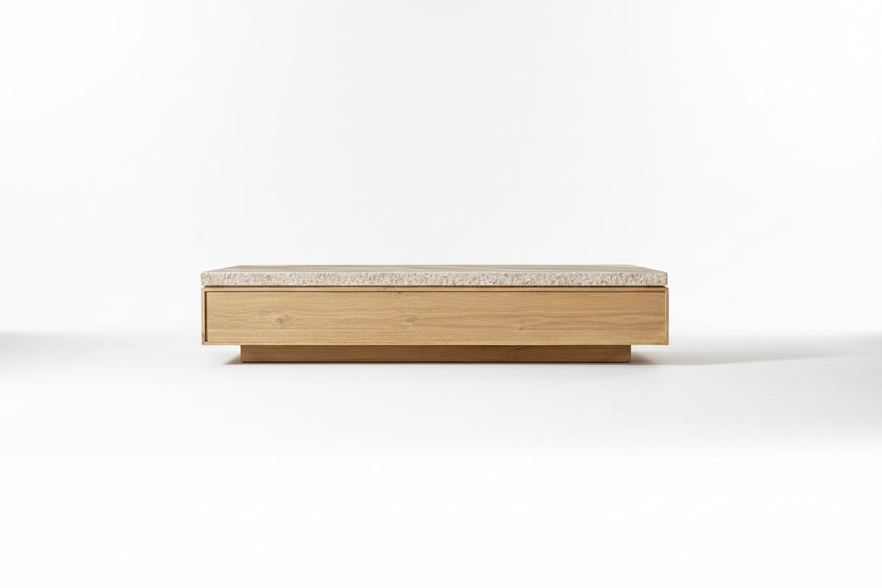 Wholesale Nordic Modern Wooden Indoor Decor Furniture Living Room Travertine Slab Rectangular Coffee Table