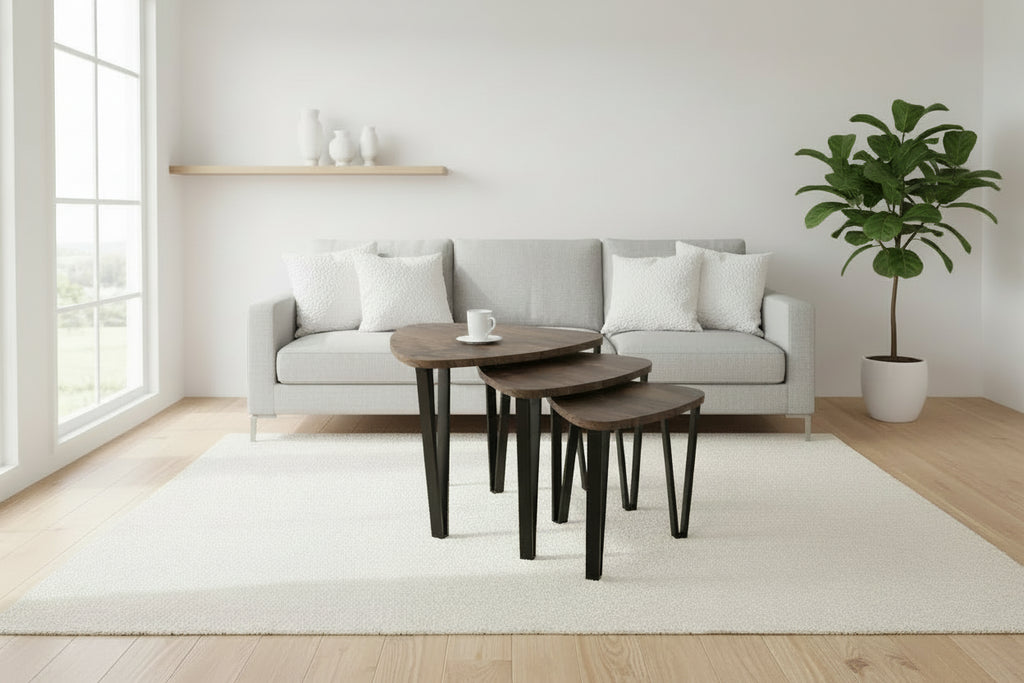 Modern Wooden Triangular Coffee Table Foldable Adjustable Design for Small Living Room Sofa Urban Home