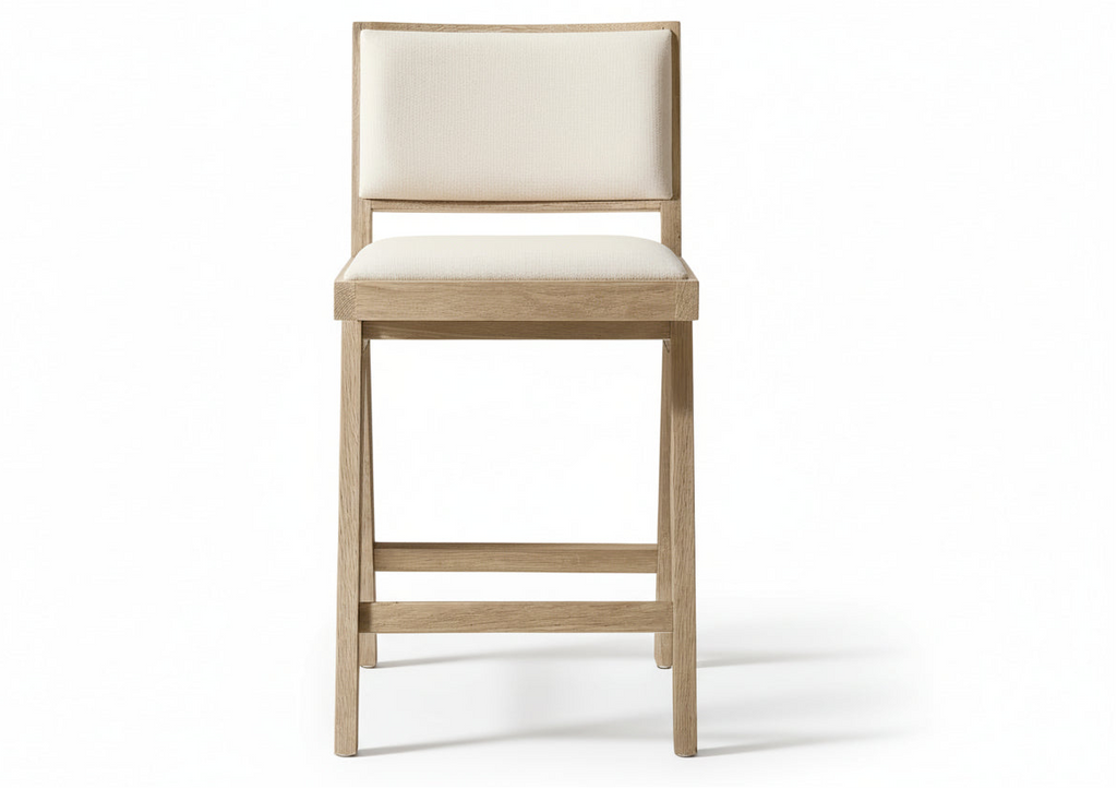 Wbert French Modern Solid Wood High Stool Bar Stool American Simple Home Bar Chair Model Room Chest Freezer Stool