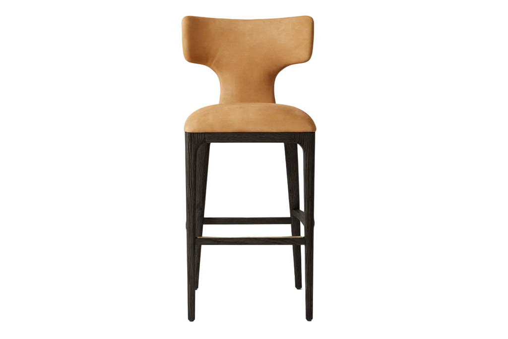 Luxury Modern Style Dining Room Furniture Wooden Frame Backrest Restaurant Bar Stool Hotel Leisure Counter Stool