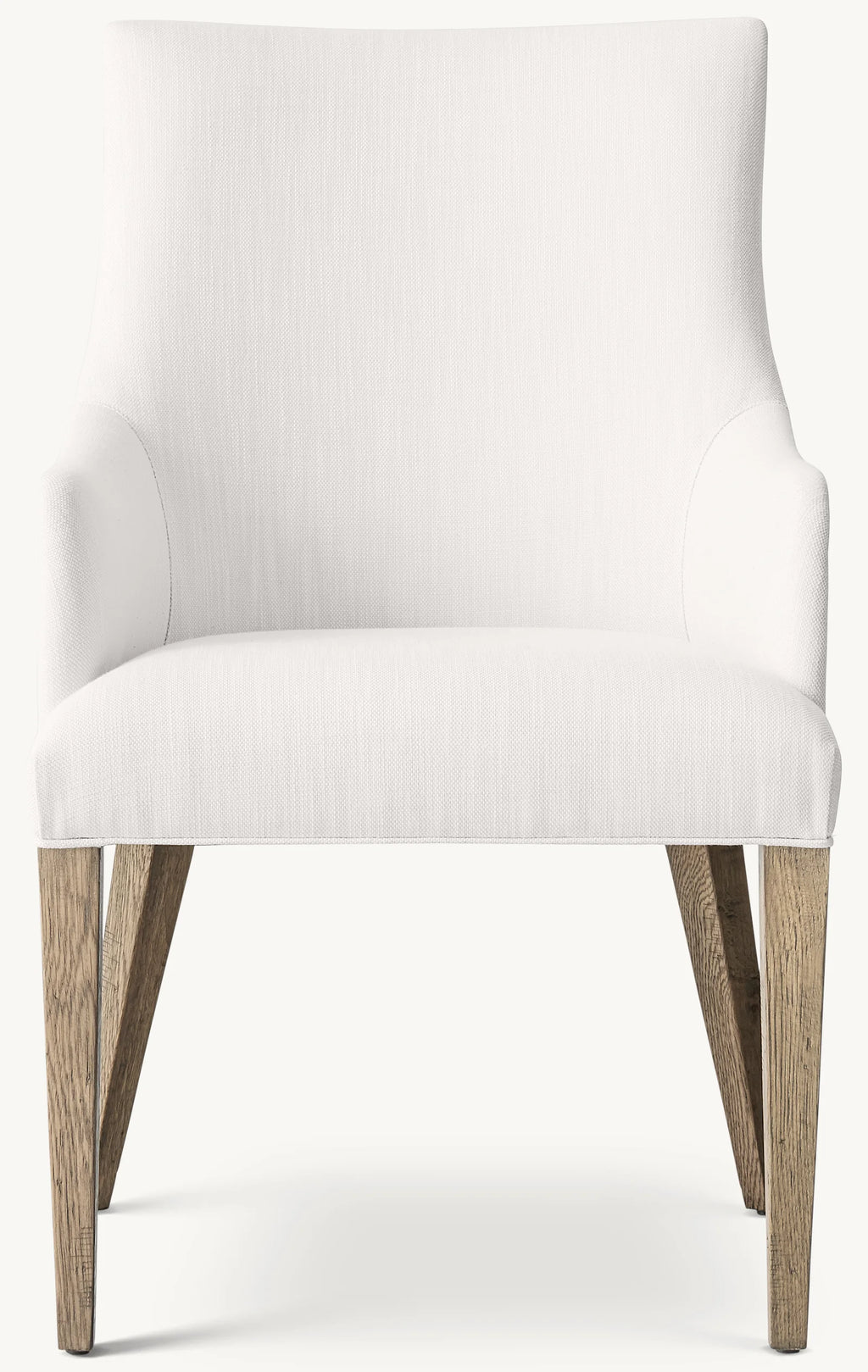 Contemporary White Fabric Wooden Frame Dining Chair Upholstered Solid Dining Chair