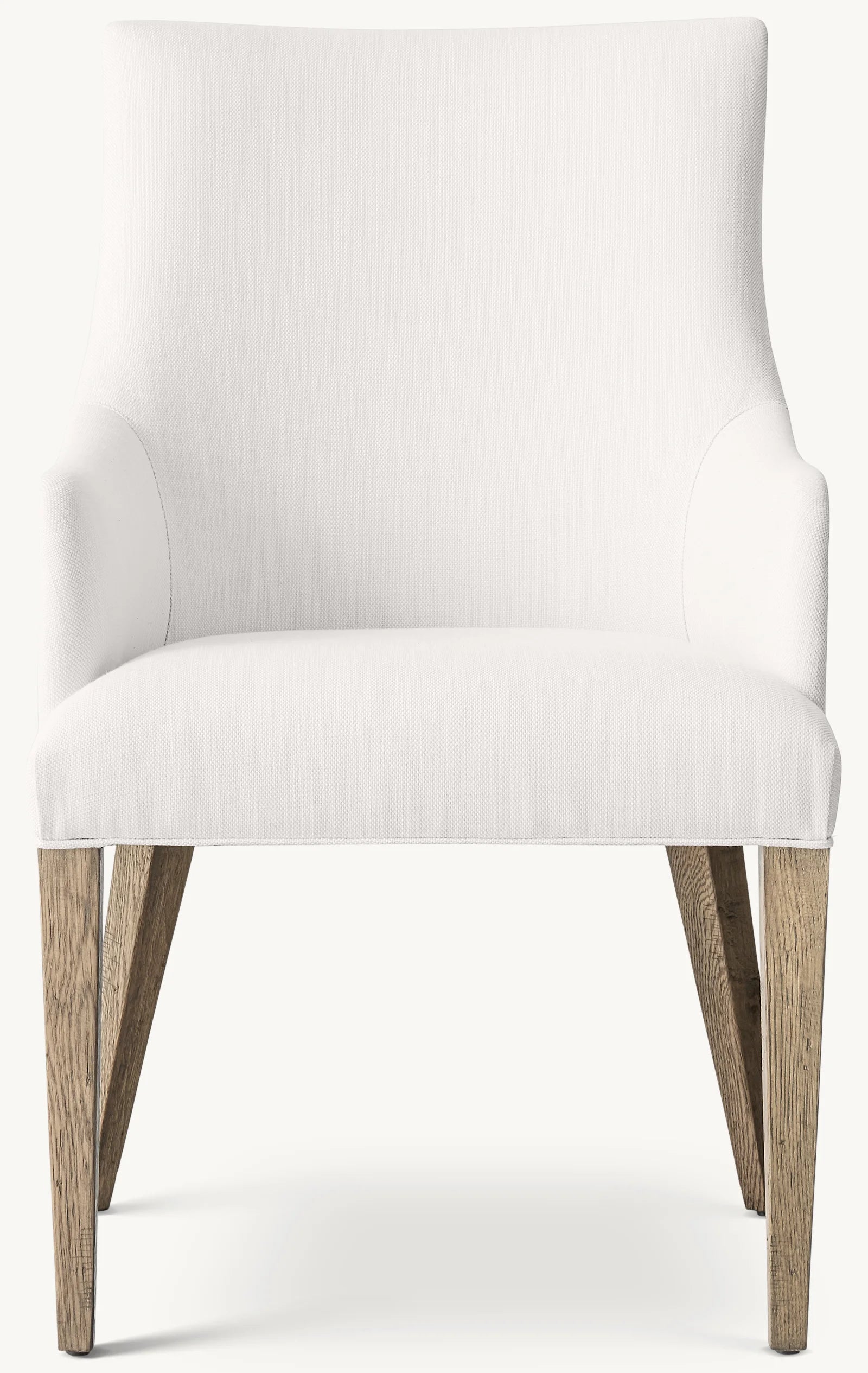 Contemporary White Fabric Wooden Frame Dining Chair Upholstered Solid Dining Chair
