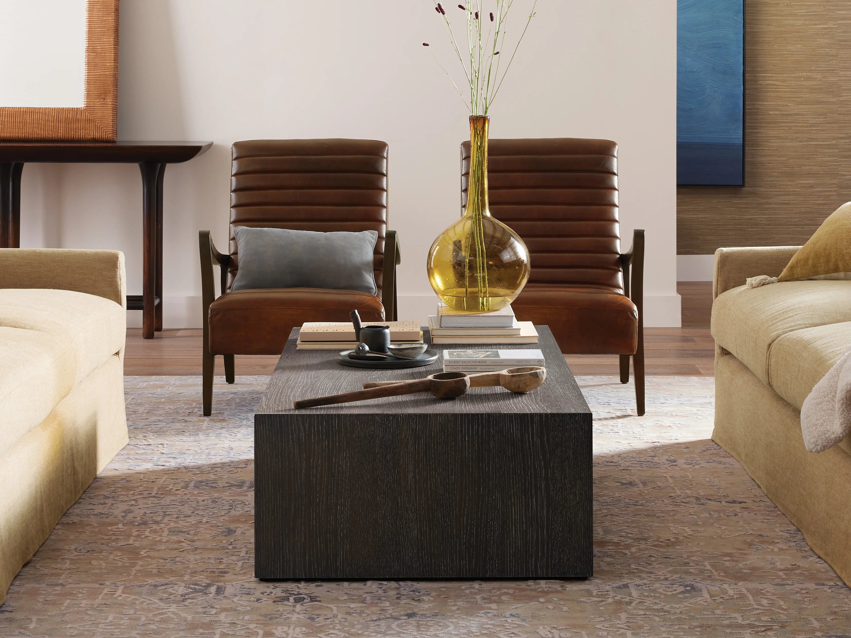 Luxury Living Bedroom Furniture Center Low Height Solid Wooden Rectangle Coffee Tables