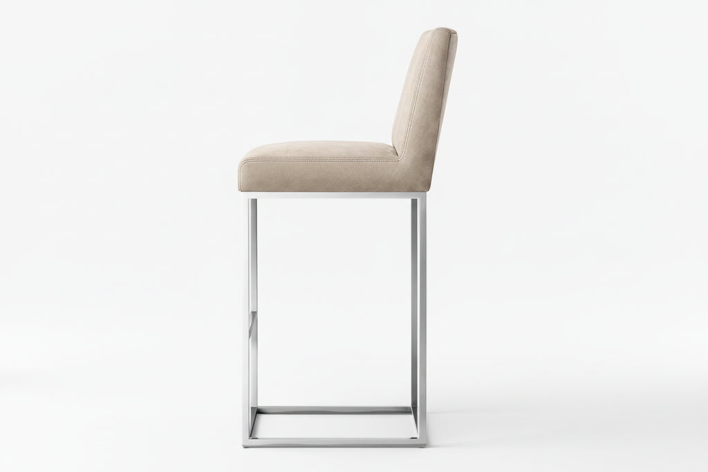 Indoor Kitchen Bar Chair Living Room Metal Frame Armless Leather Bar Lounging Counter Stool